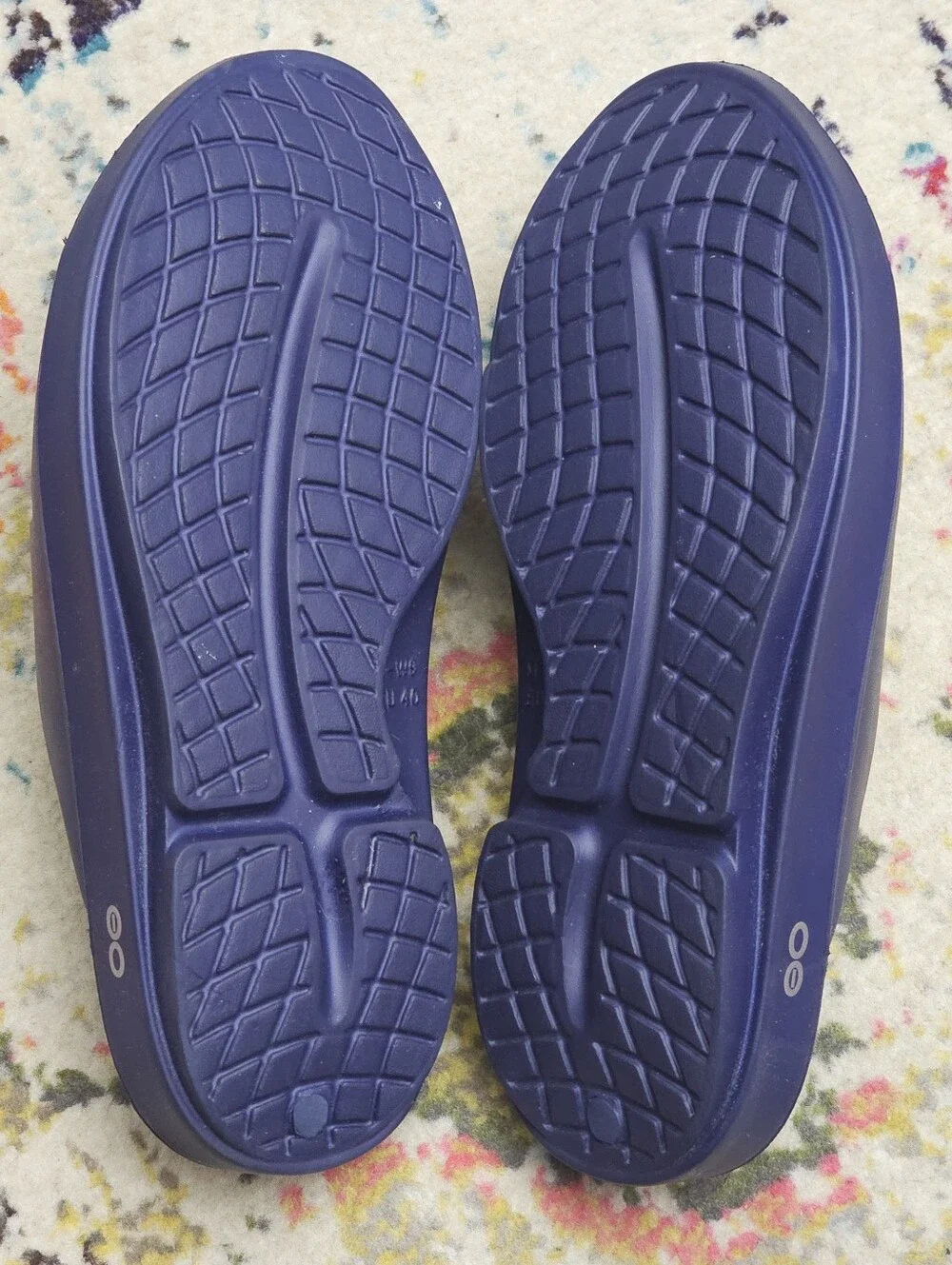 OOFOS OOahh Comfort Slide Sandals Men's Size 7 Navy Blue Slip On Recovery Shoes